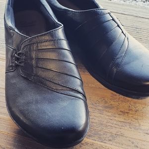 Clarks Black Slip-On Shoes